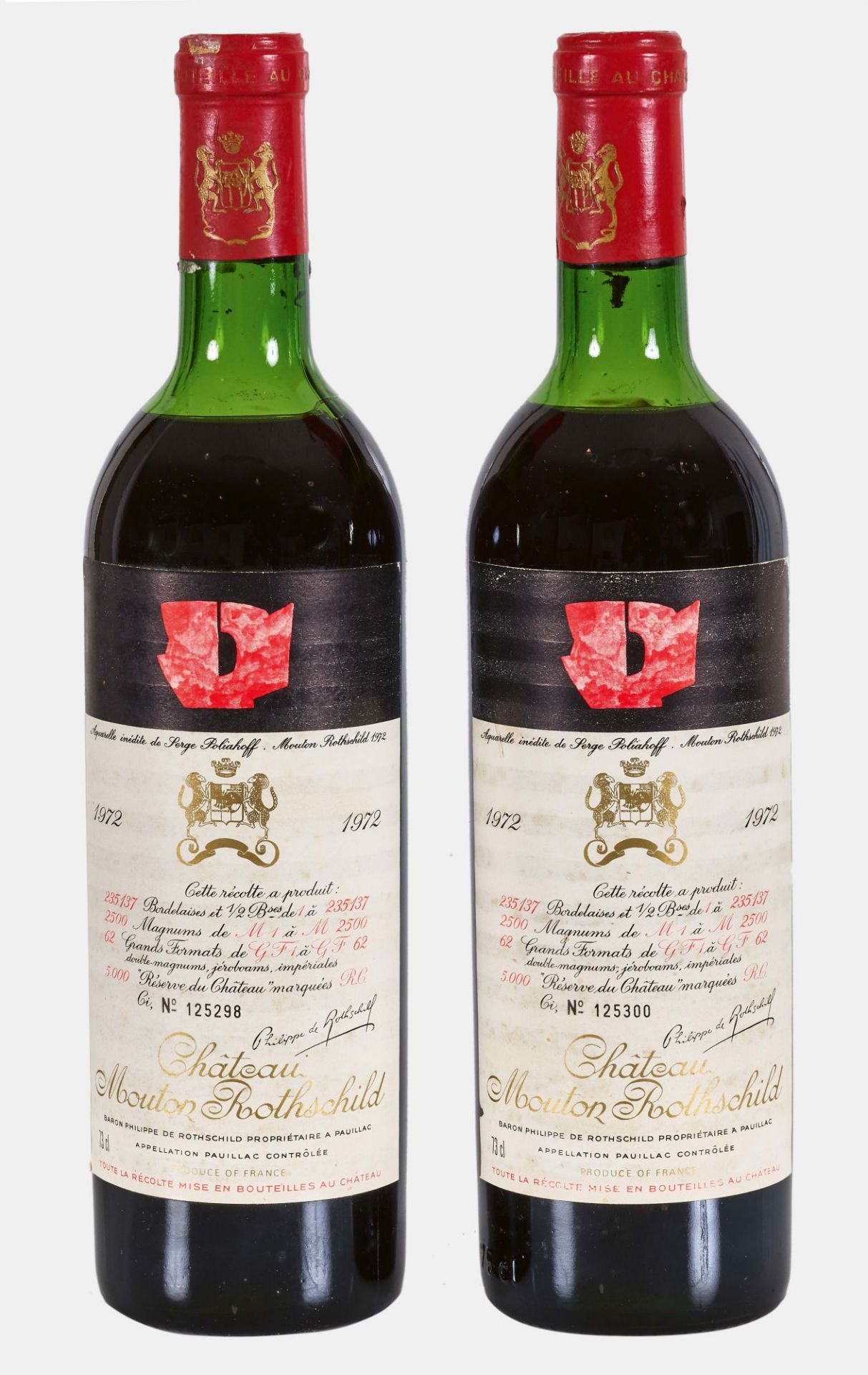 CHÂTEAU MOUTON ROTHSCHILD: Pauillac, Premier Grand Cru Classé, 1972.