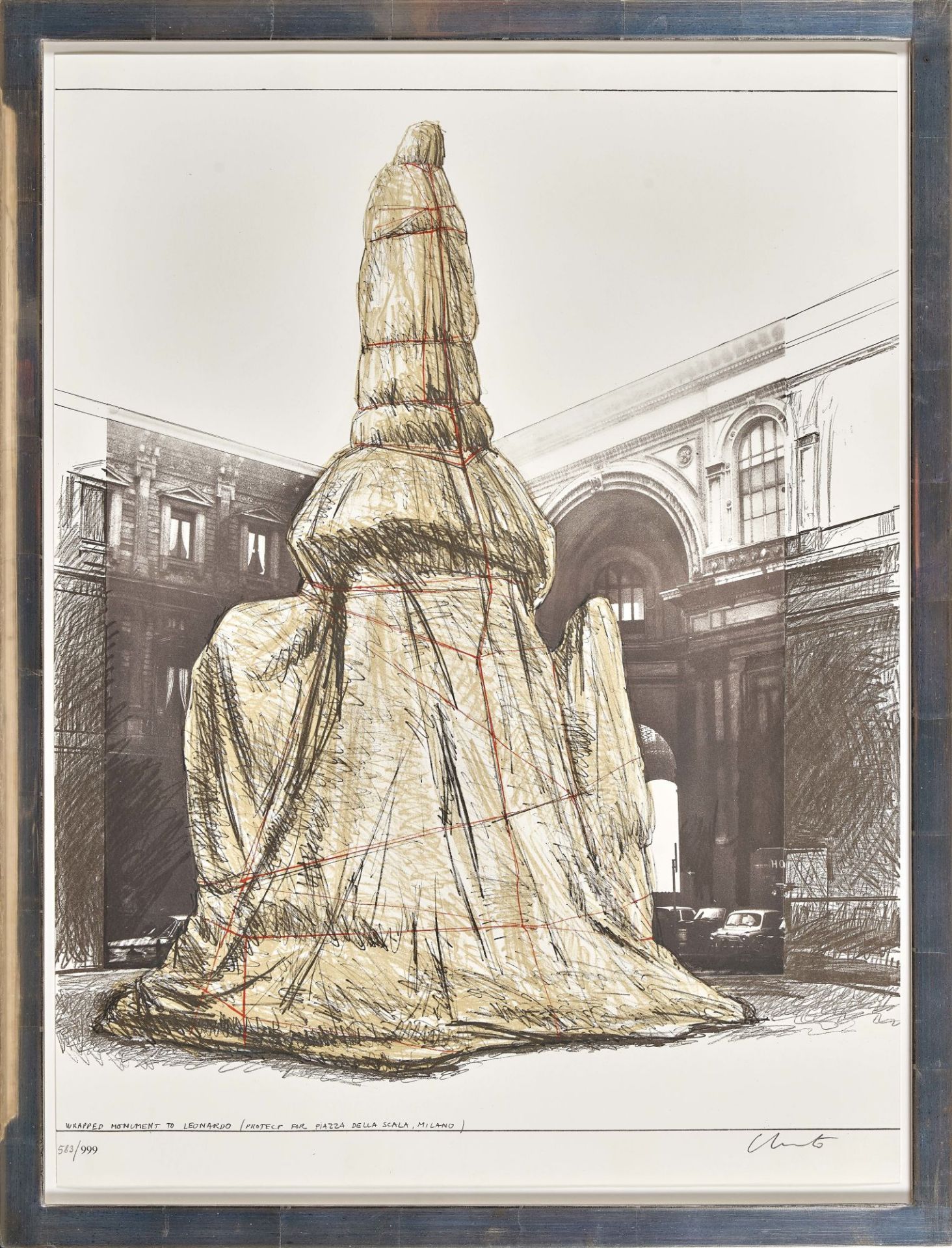 CHRISTO (EIGTL. JAVACHEFF, CHRISTO): "Wrapped Monument to Leonardo". - Bild 2 aus 2