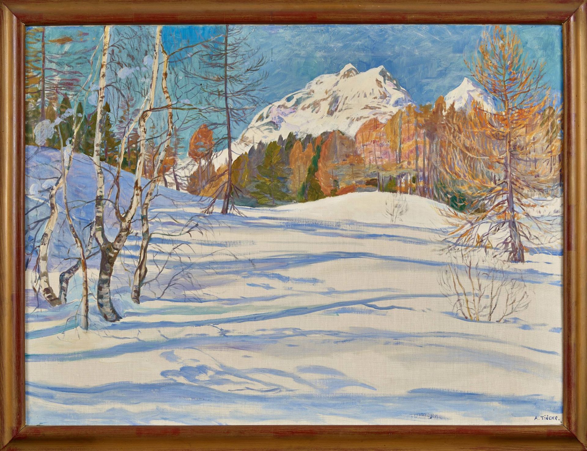 TIÈCHE, ADOLF: Sonnige Winterlandschaft im Saanenland. - Image 2 of 2