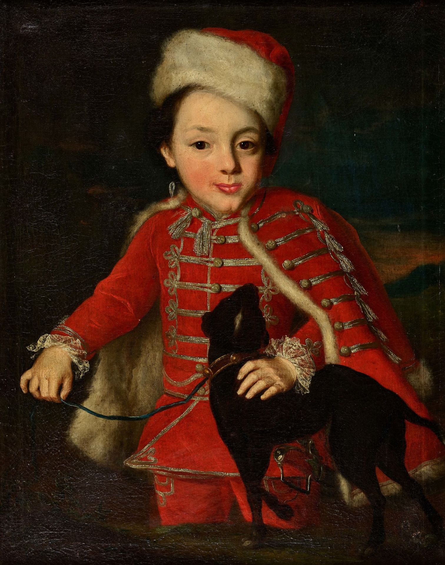 DAELLIKER, JOHANN RUDOLF: Porträt eines vornehmen Knaben mit Hund.