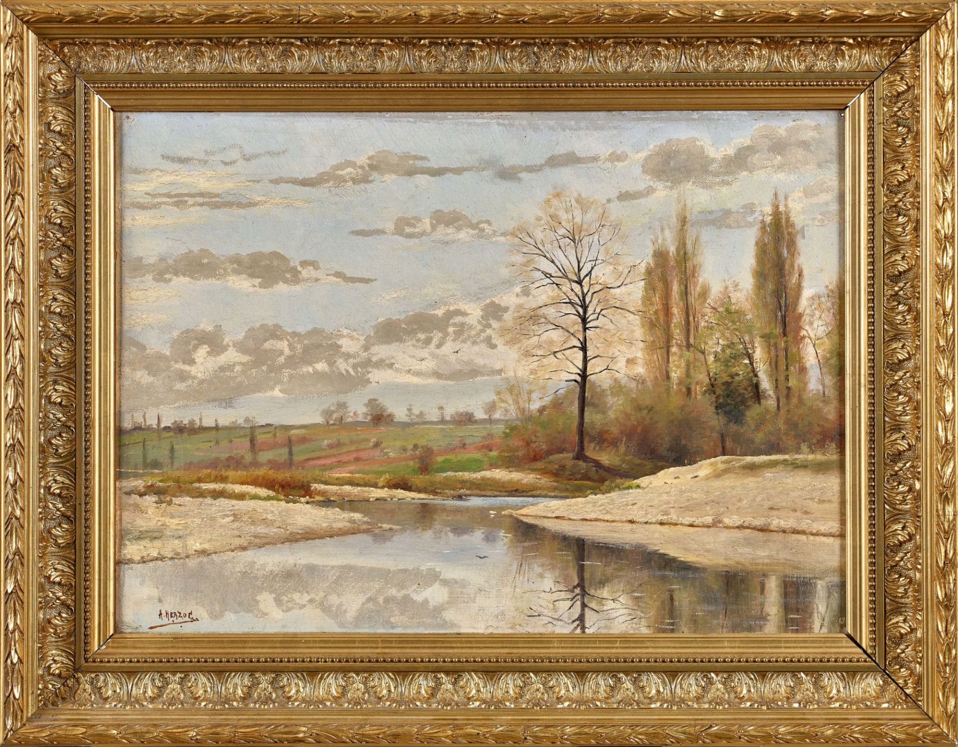 HERZOG, ARTHUR CHARLES HENRI: Flusslandschaft im Herbst. - Image 2 of 2