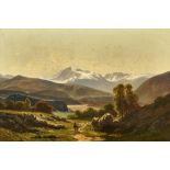 FONVILLE, VICTOR NICOLAS: Weite Landschaft mit Bergen.