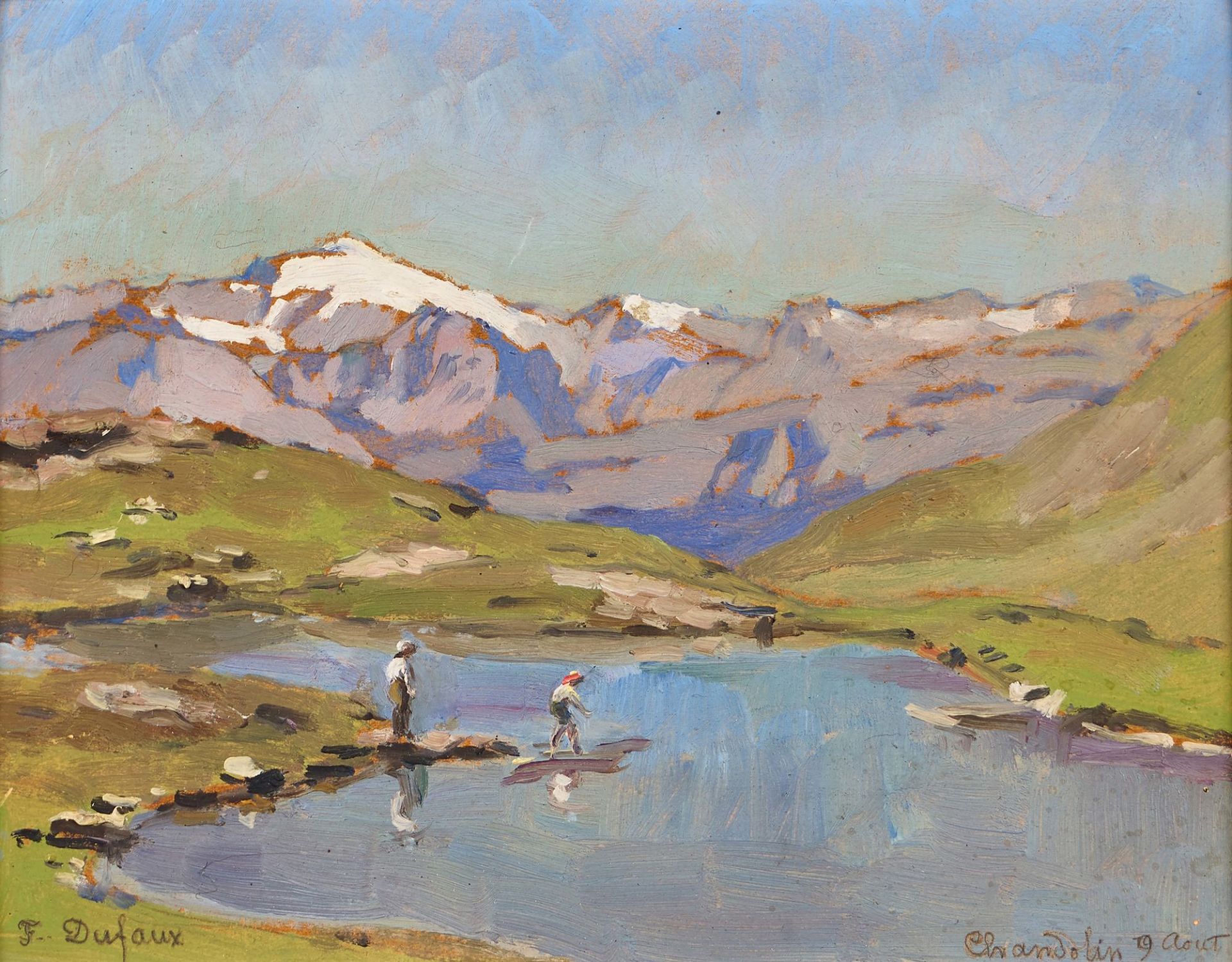 DUFAUX, AUGUSTE FRÉDÉRIC: Bergsee bei Chandolin.