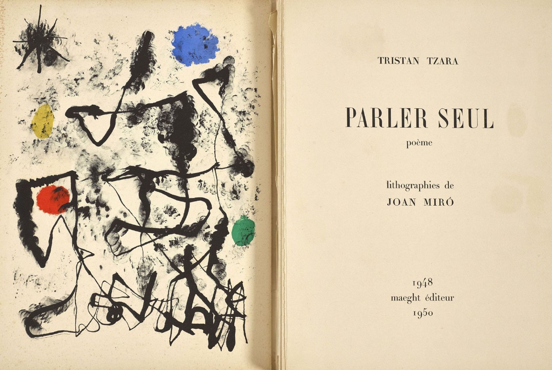 MIRÓ, JOAN: Tristan Tzara: "Parler seul. Poème". - Image 2 of 5