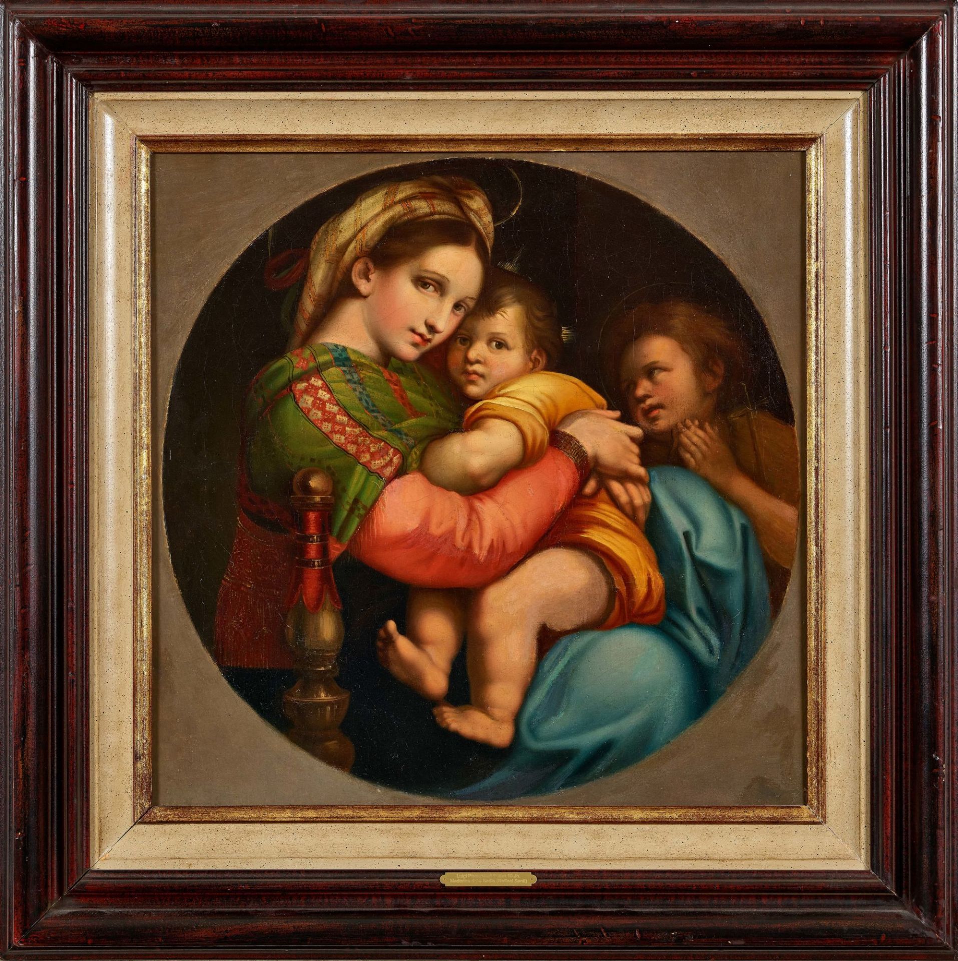 POMPIGNOLI, LUIGI: Madonna della Seggiola (Kopie nach Raffaelo Sanzio). - Image 2 of 2