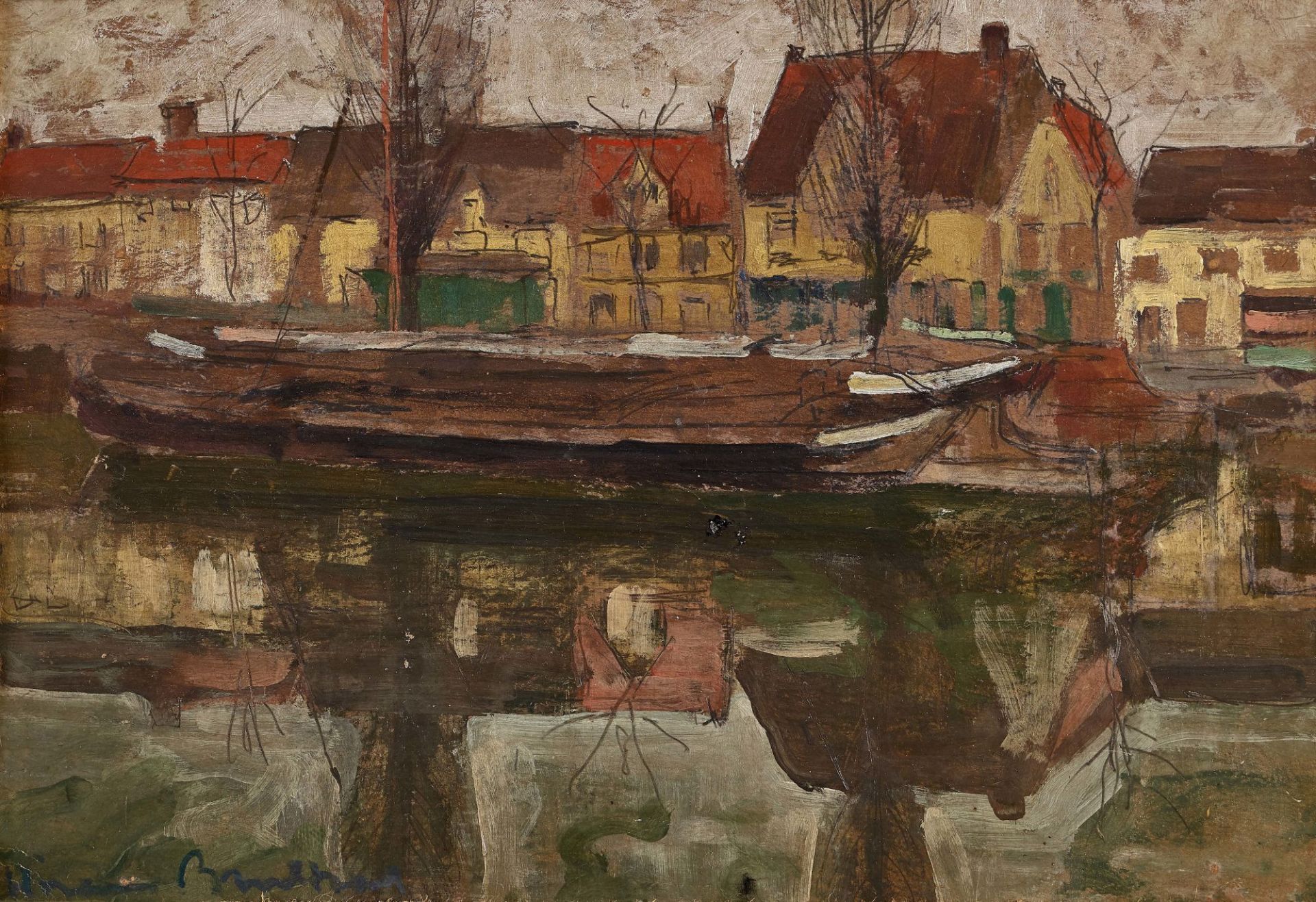 BREITNER, GEORGE HENDRIK: "Bruges, au bord du canal".