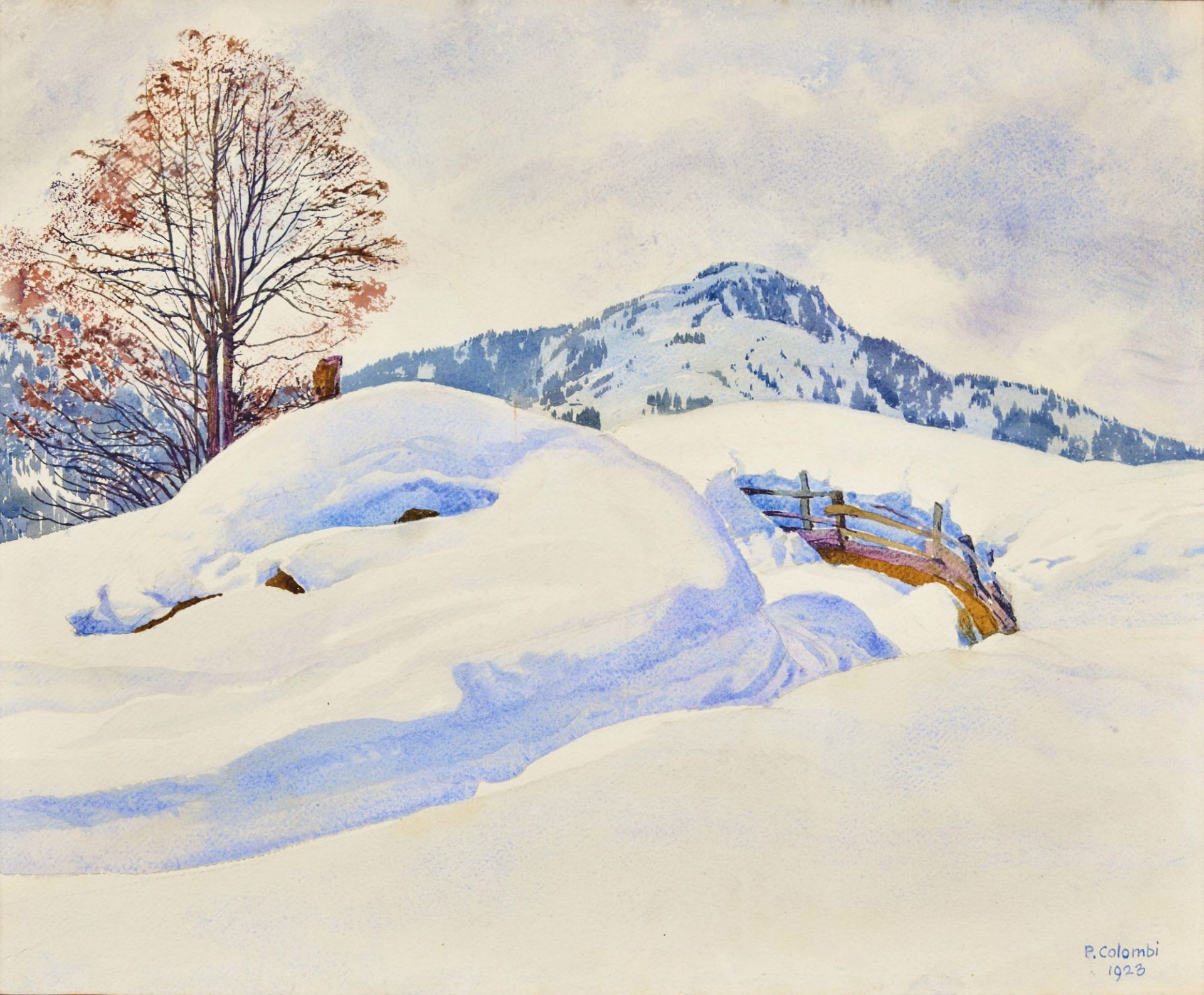 COLOMBI, PLINIO: Sonnige Winterlandschaft.