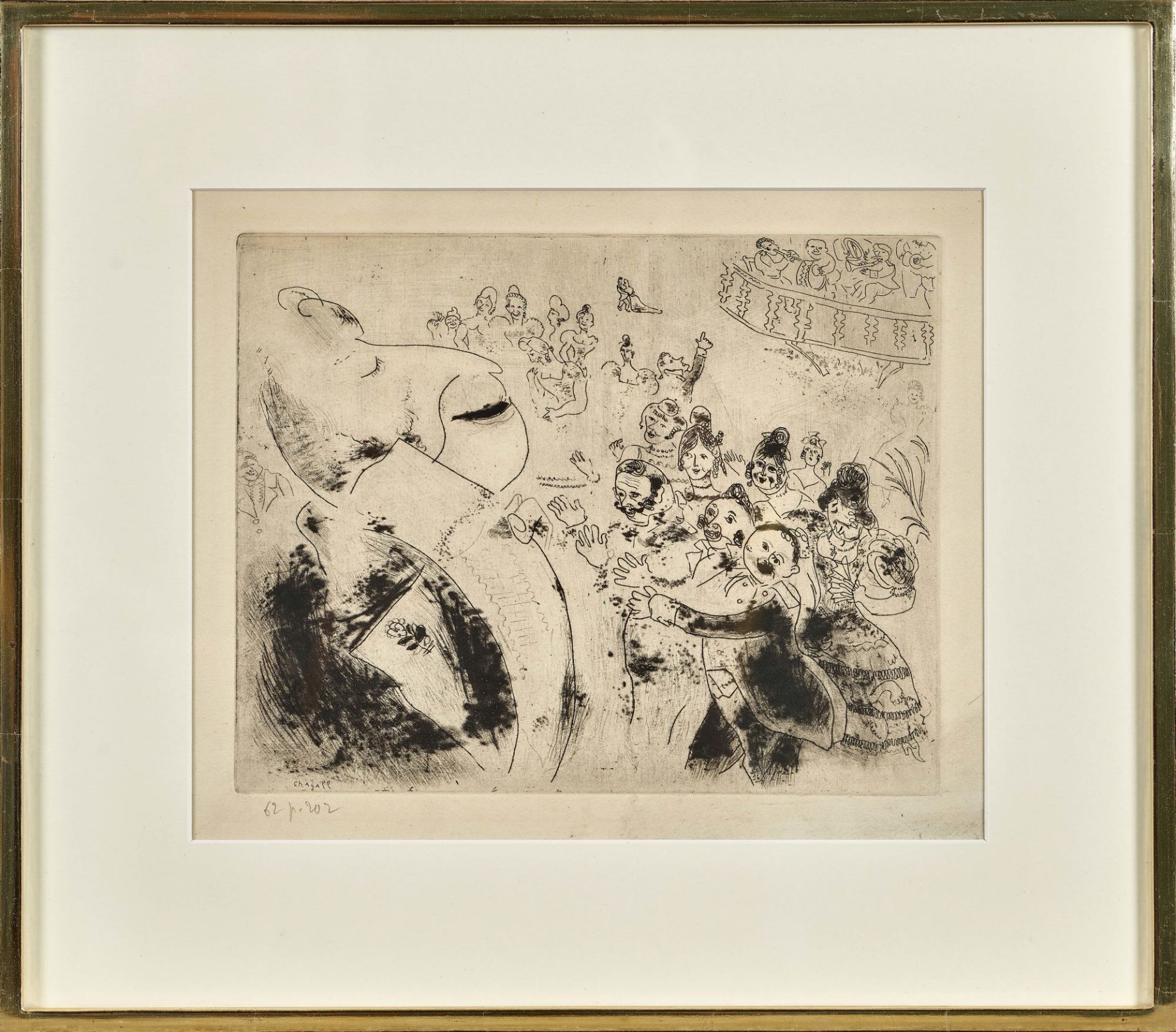 CHAGALL, MARC: "Apparition de Tchitchikov au bal" (Les Âmes mortes). - Image 2 of 2