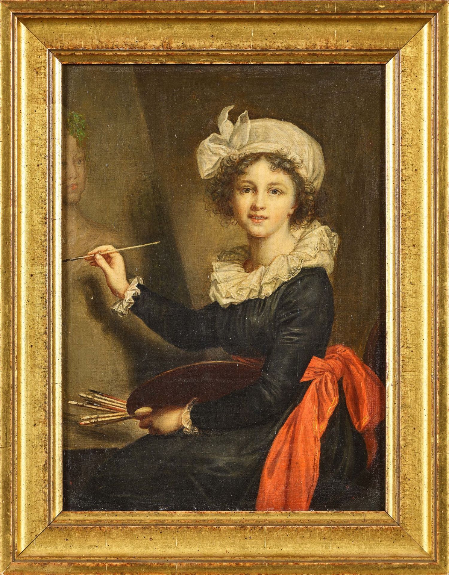 VIGÉE-LE BRUN, MARIE LOUISE ELISABETH, Kopie - Copy: Selbstporträt mit Palette an der Staffelei. - Image 2 of 2