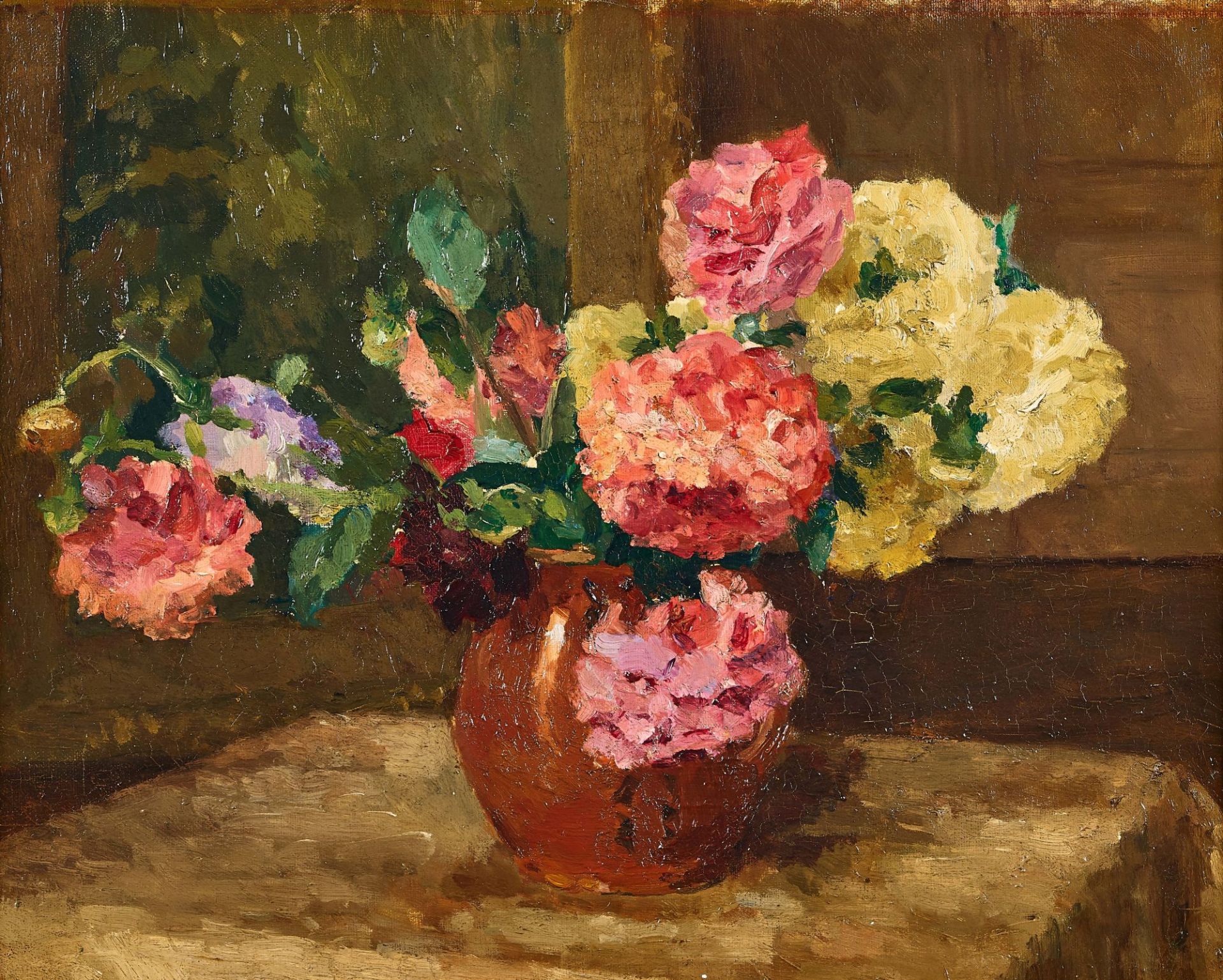 SCHWEIZ, 20. JH.: Blumen in Vase.