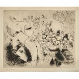 CHAGALL, MARC: "Apparition de Tchitchikov au bal" (Les Âmes mortes).