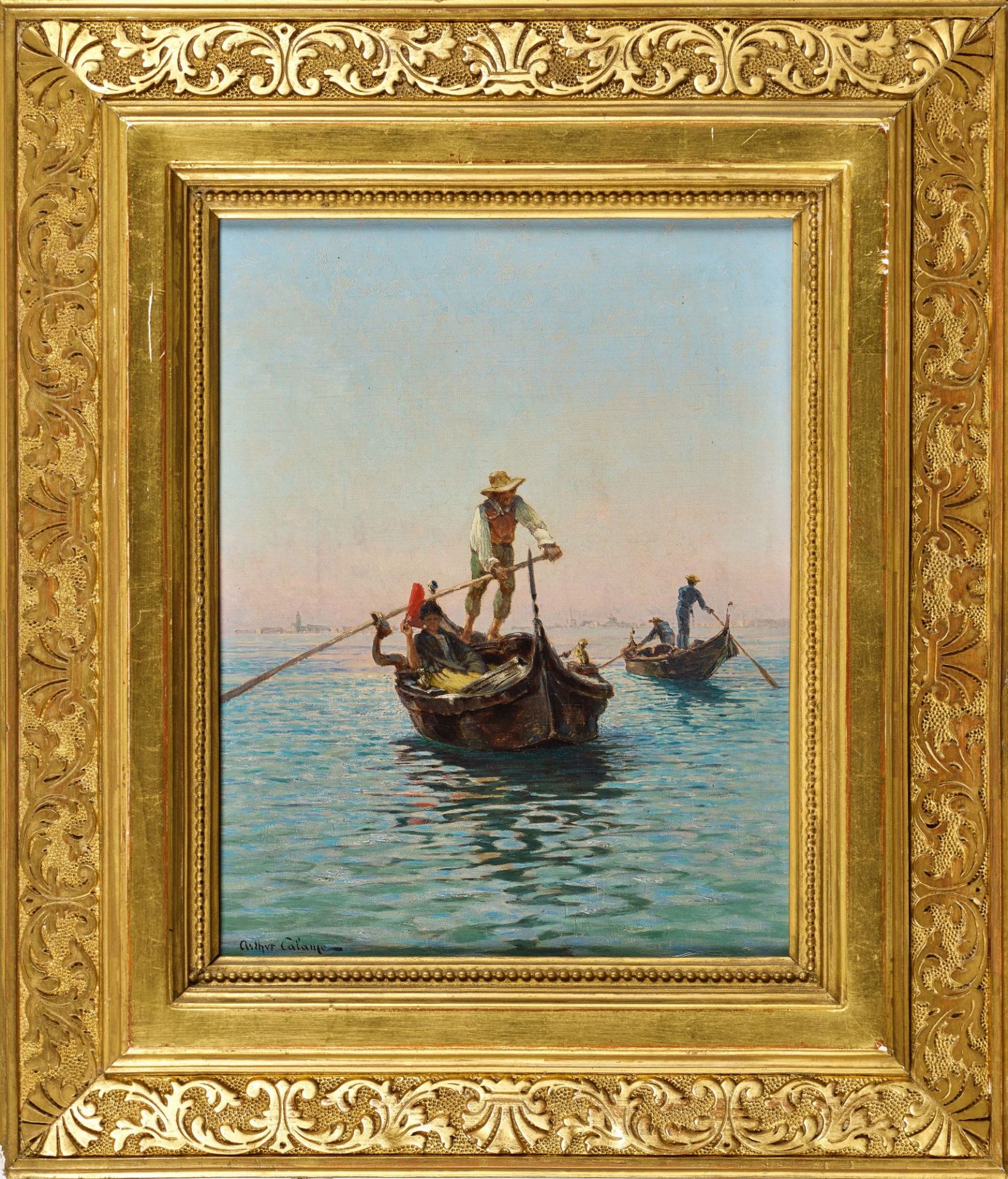 CALAME, ARTHUR (EIGTL. JEAN BAPTISTE ARTHUR): "En pleine lagune - Venice". - Bild 2 aus 2