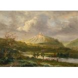 ABELS, JACOBUS THEODORUS: Flusslandschaft mit Burg.