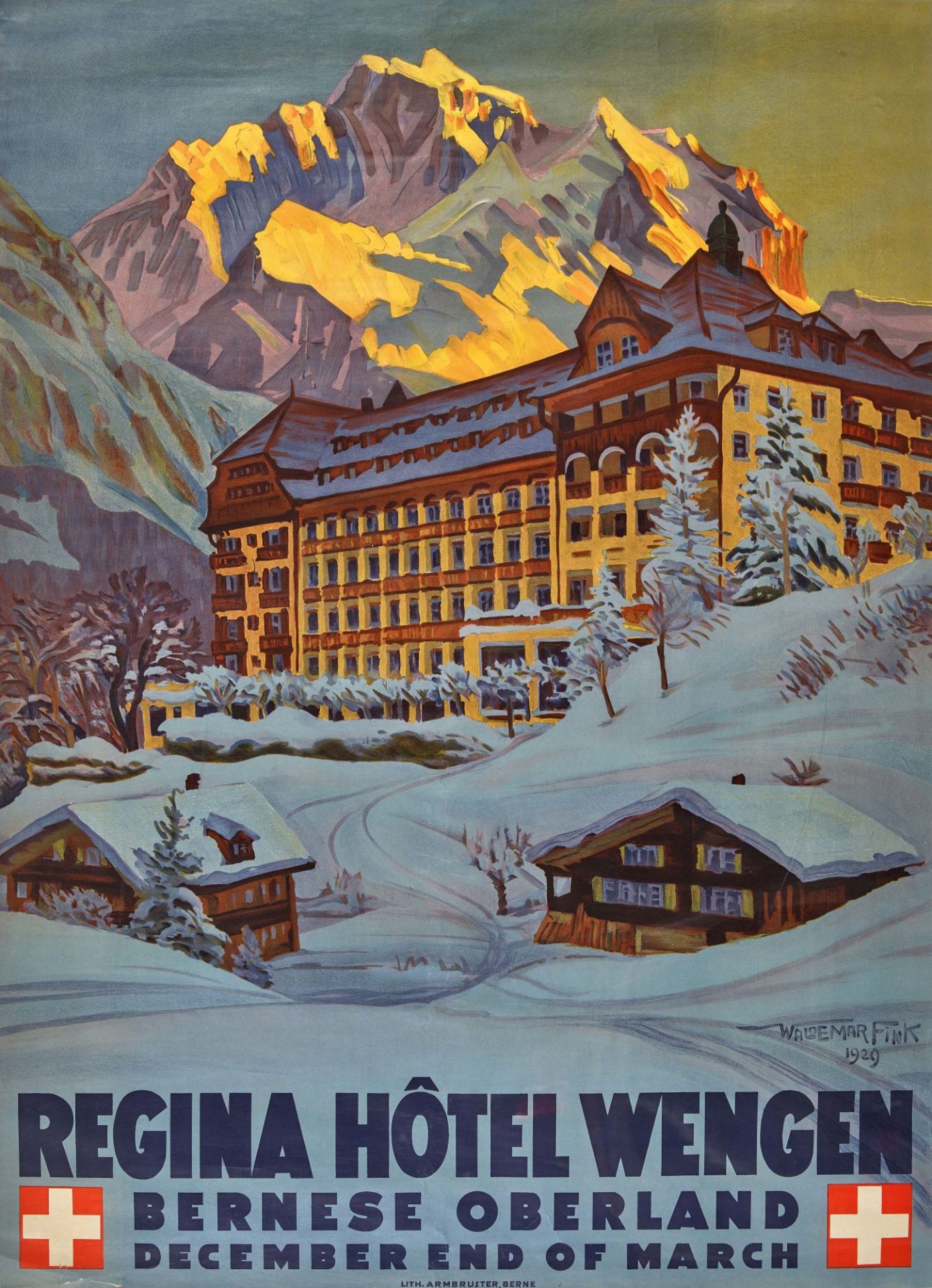 FINK, WALDEMAR THEOPHIL: "Regina Hôtel Wengen Bernese Oberland".