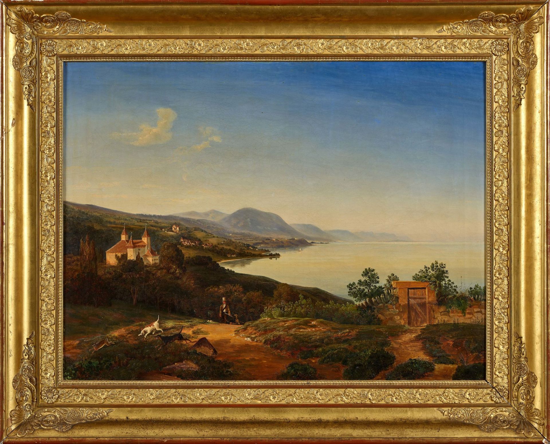 SCHWEIZ, 19. JH.: Le château de Vaumarcus au bord du lac de Neuchâtel. - Image 2 of 2