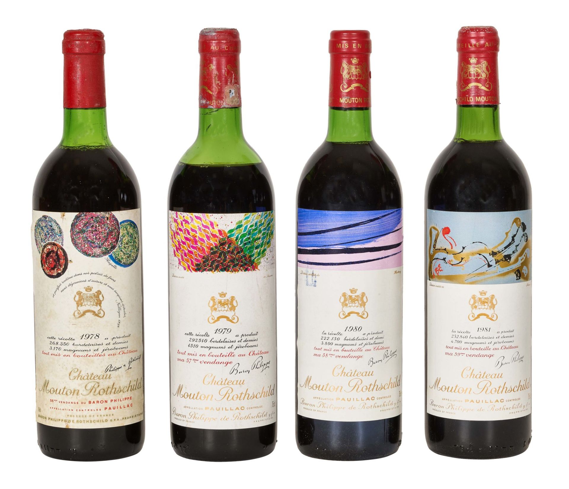 CHÂTEAU MOUTON ROTHSCHILD: Pauillac, Premier Grand Cru Classé, 1978/1979/1980/1981.