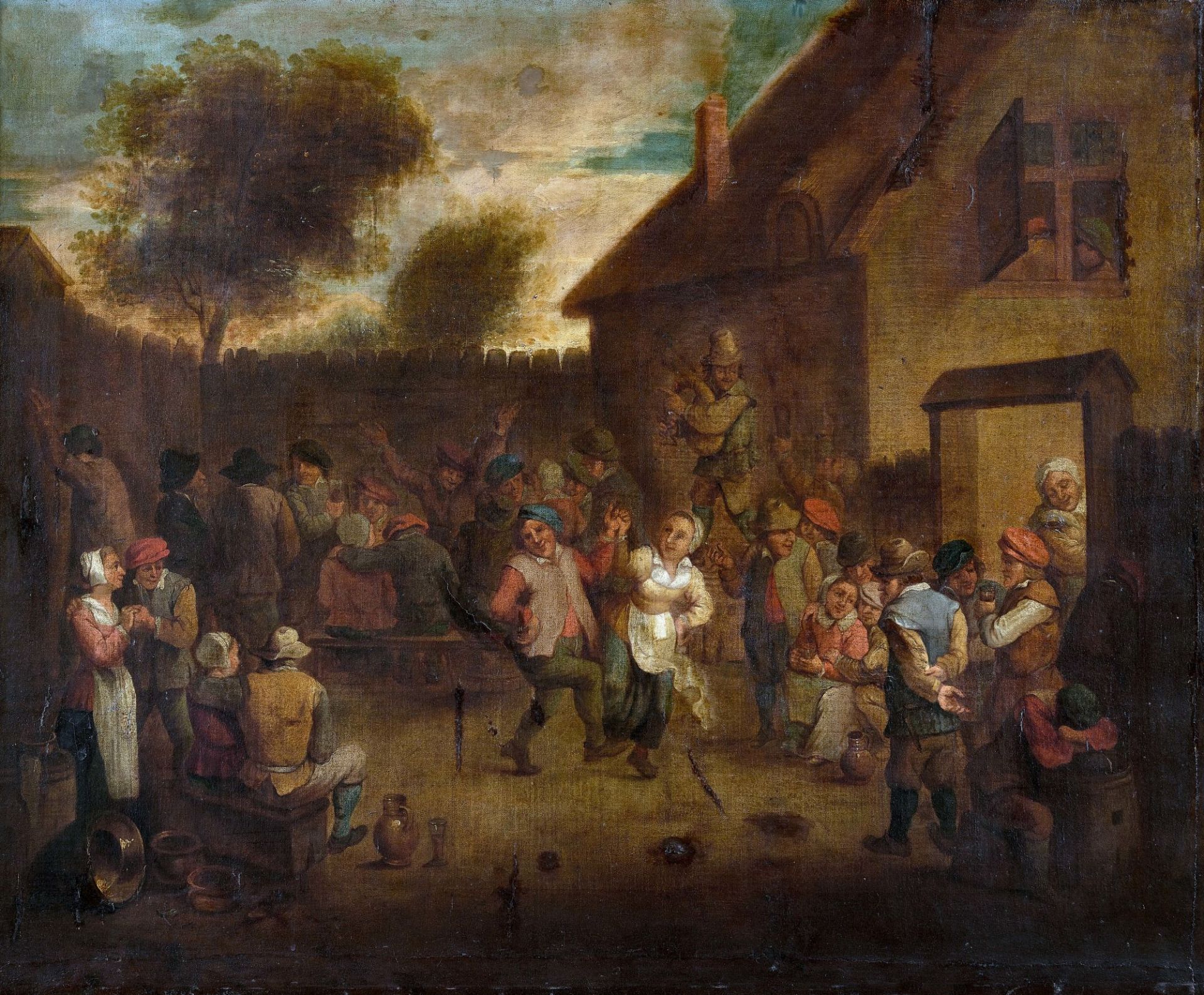 TENIERS, DAVID II, Kopie - Copy: Bäuerliche Festgesellschaft beim Tanz.