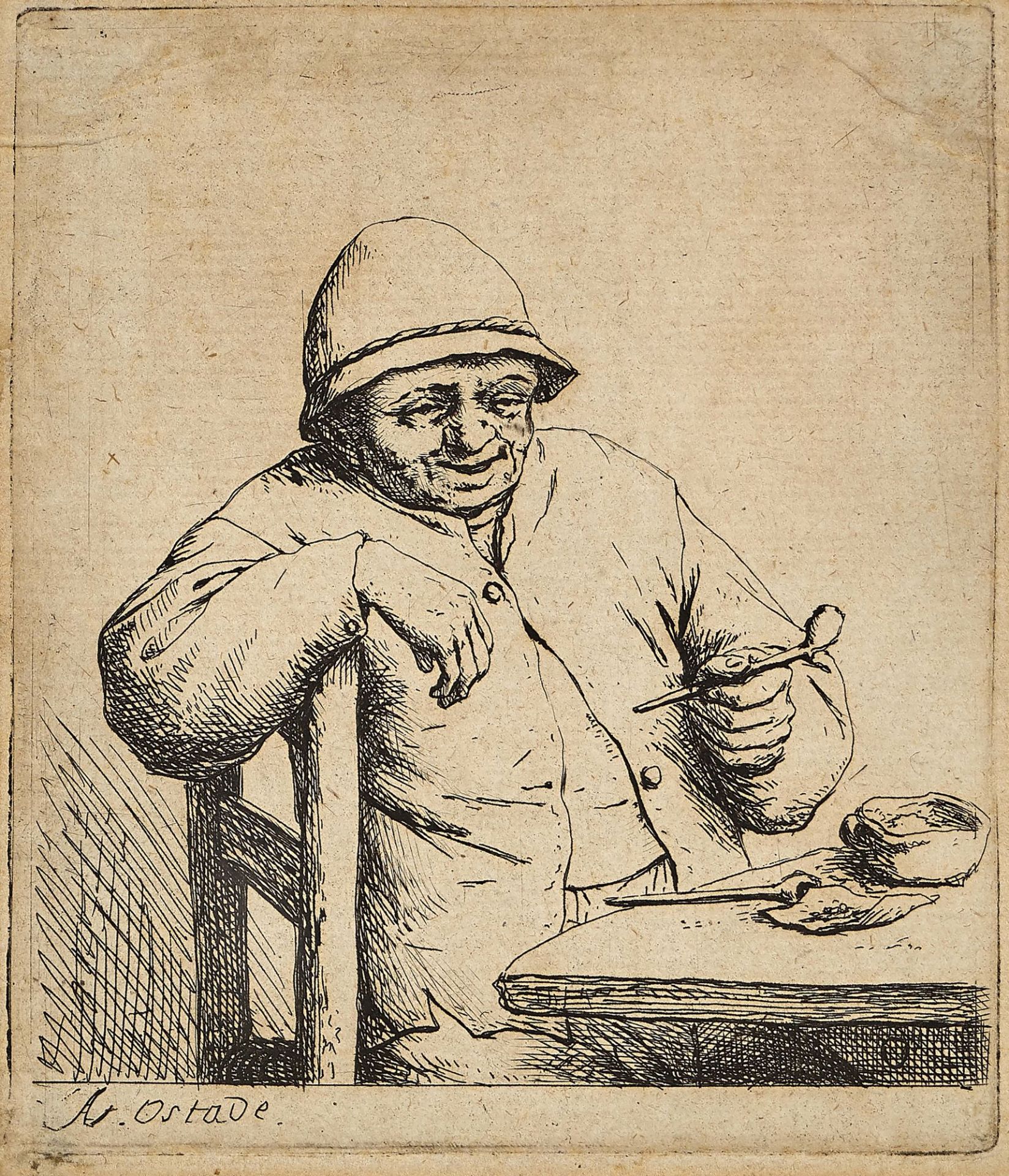 OSTADE, ADRIAEN JANSZ. VAN: "Der lächelnde Raucher".