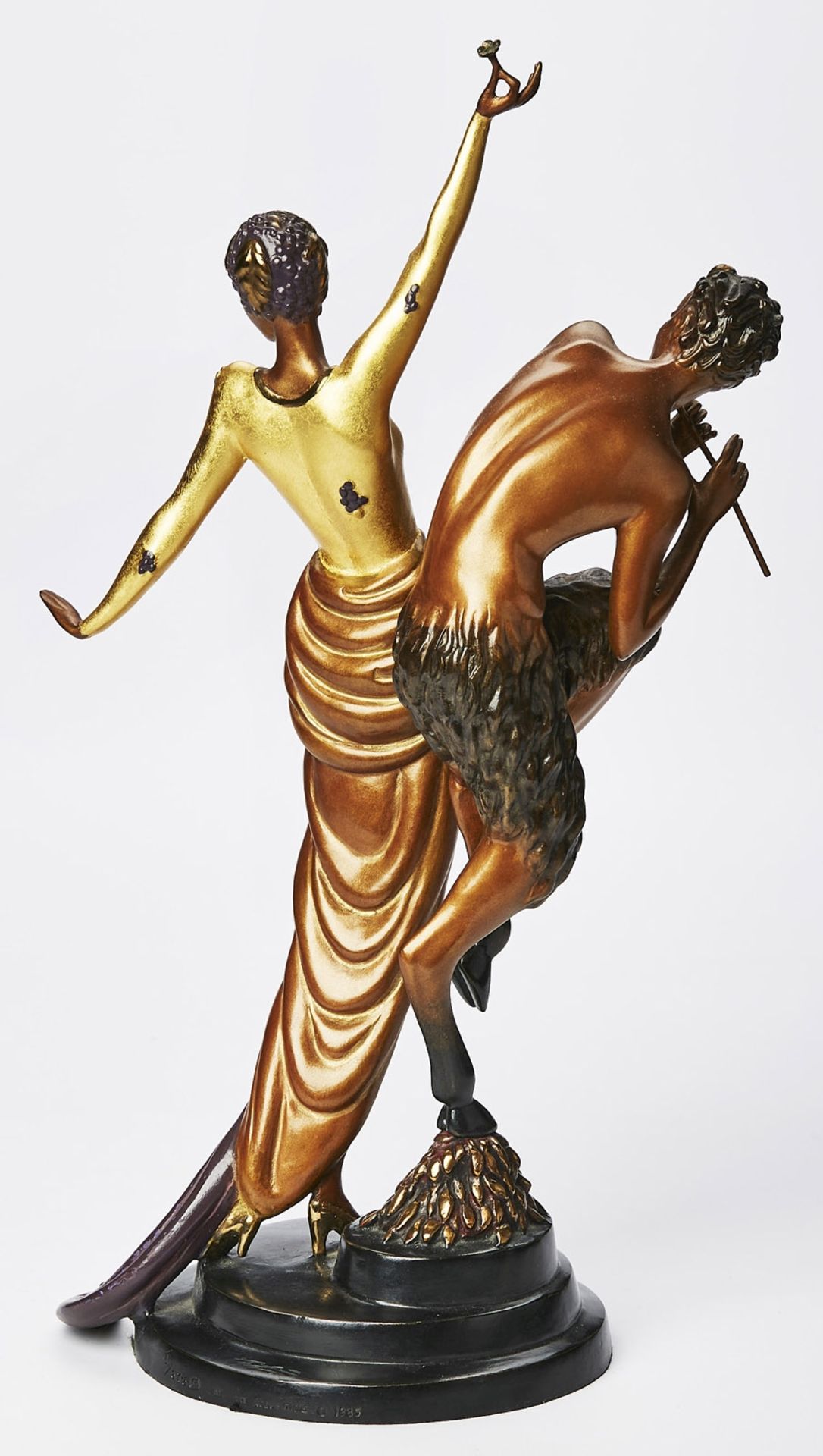 Bronze Erté: "Frau und Satyr", Art Deco-Stil, 1985. - Bild 3 aus 3