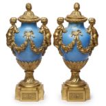 Paar Deckelvasen, Sèvres-Stil, wohl Frankreich um 1870.