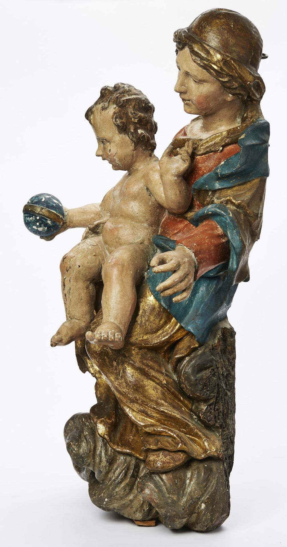 Sitzende Madonna mit Kind, süddt. um 1750 - Image 4 of 4