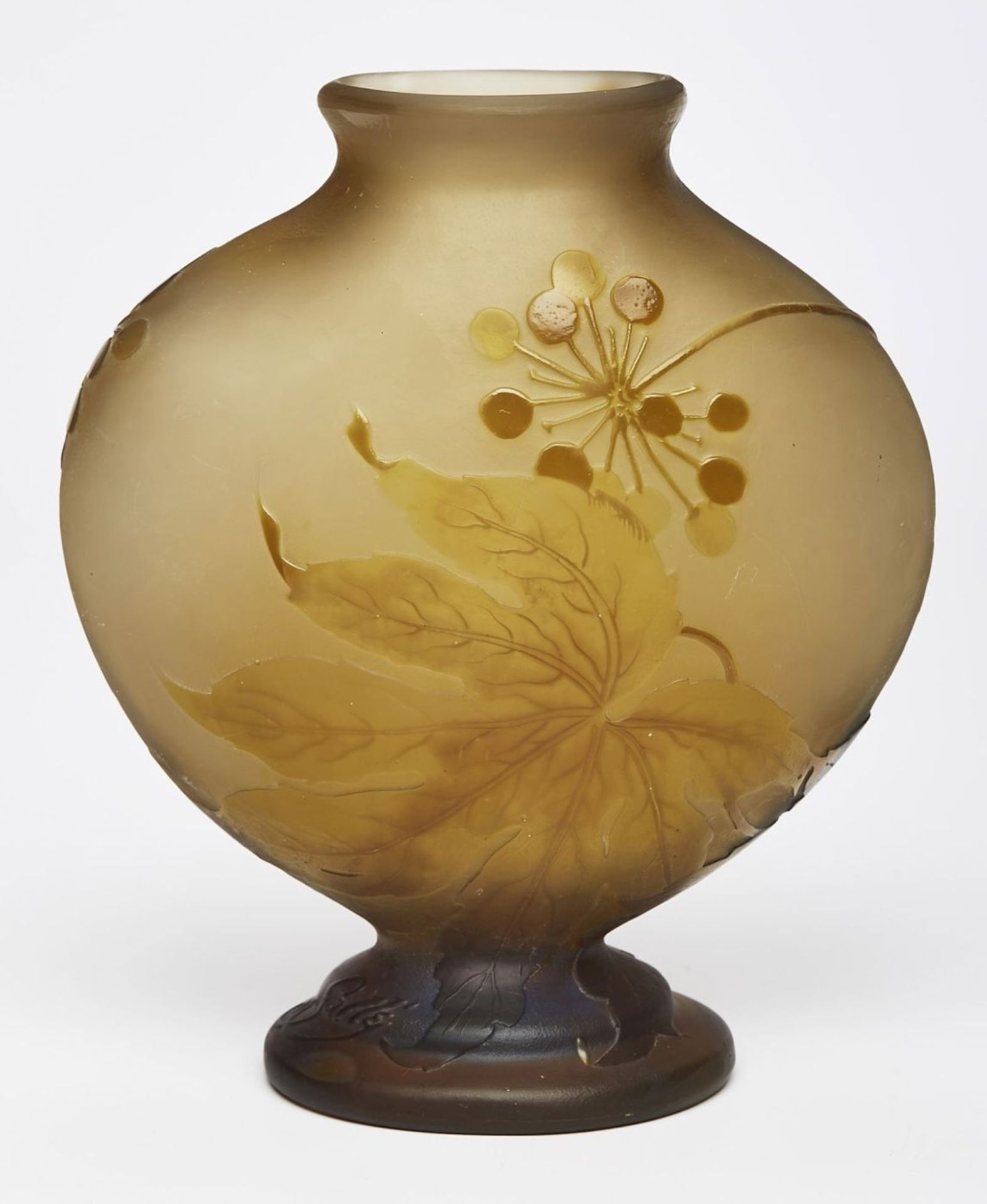 Vase mit Beerendekor, Jugendstil, Gallé um 1915. - Bild 2 aus 2