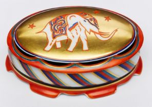 Ovale Dose "Elefant", Art Deco, Rosenthal 1924.