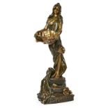 Gr. Bronze Emmanuel Villanis: "Coquelicot", Jugendstil, um 1900.