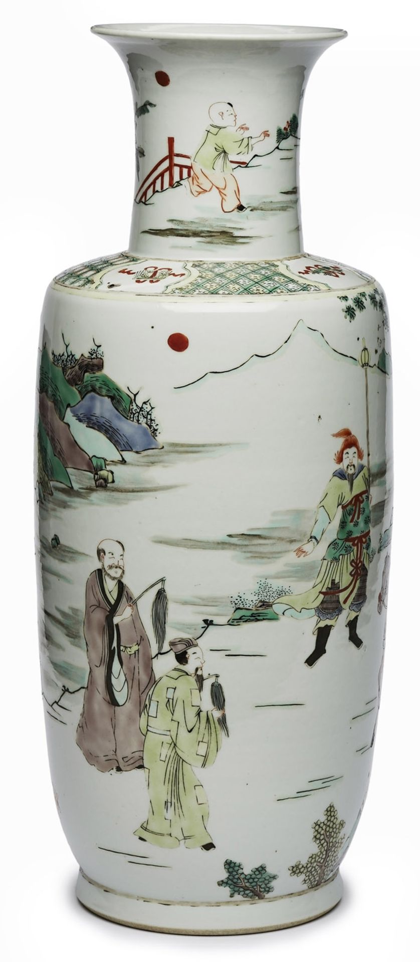 Gr. Vase "Kaiser zu Pferde", China wohl 18. Jh. - Bild 2 aus 3