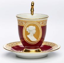 Tasse mit UT "Königin Luise", KPM Berlin 1914-´18.