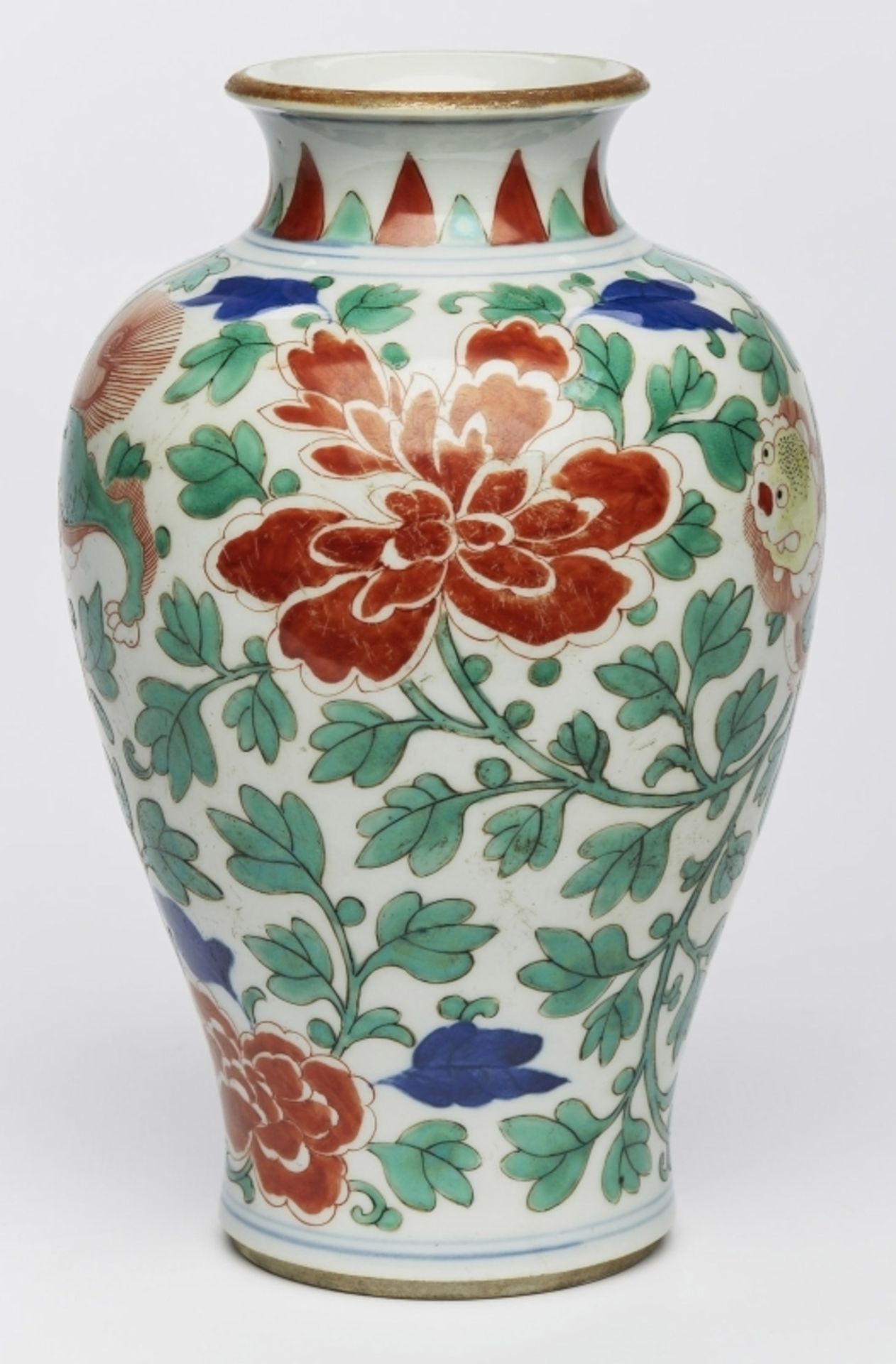 Kl. Vase "Blüten und Phohunde", China wohl 18 Jh.