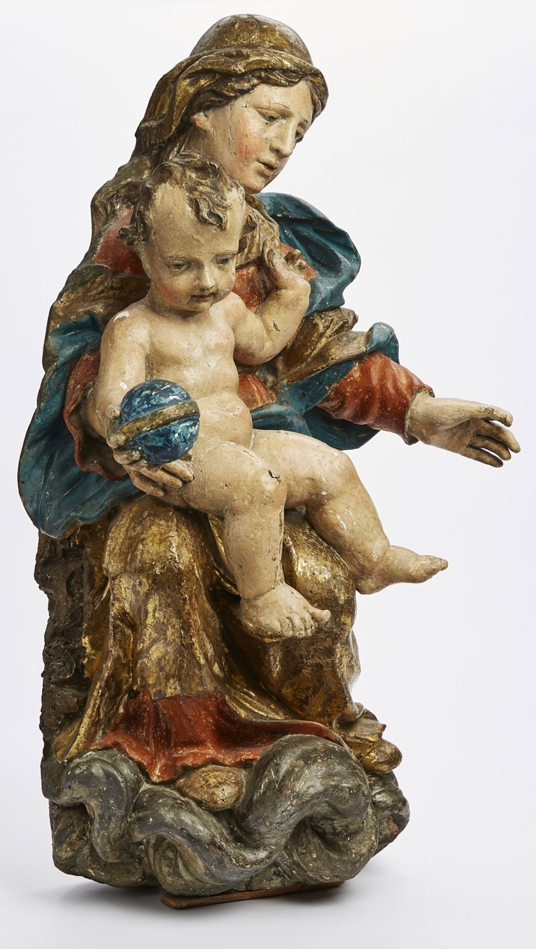 Sitzende Madonna mit Kind, süddt. um 1750 - Bild 2 aus 4