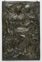 Bronze-Relief Renaissance-Stil, wohl Ende 19. Jh.