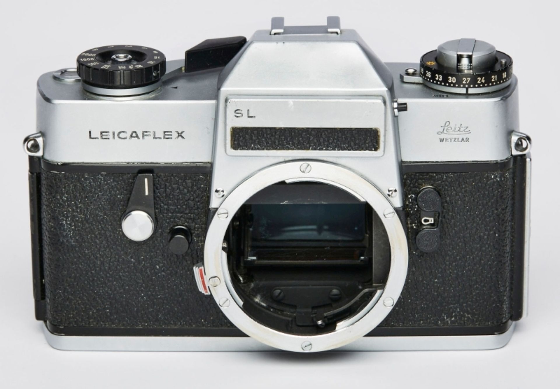 Leica, Leicaflex SL Body, Silber.