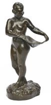 Bronze Charles Octave Lévy: Afrikanerin mit Korb, Ende 19. Jh.