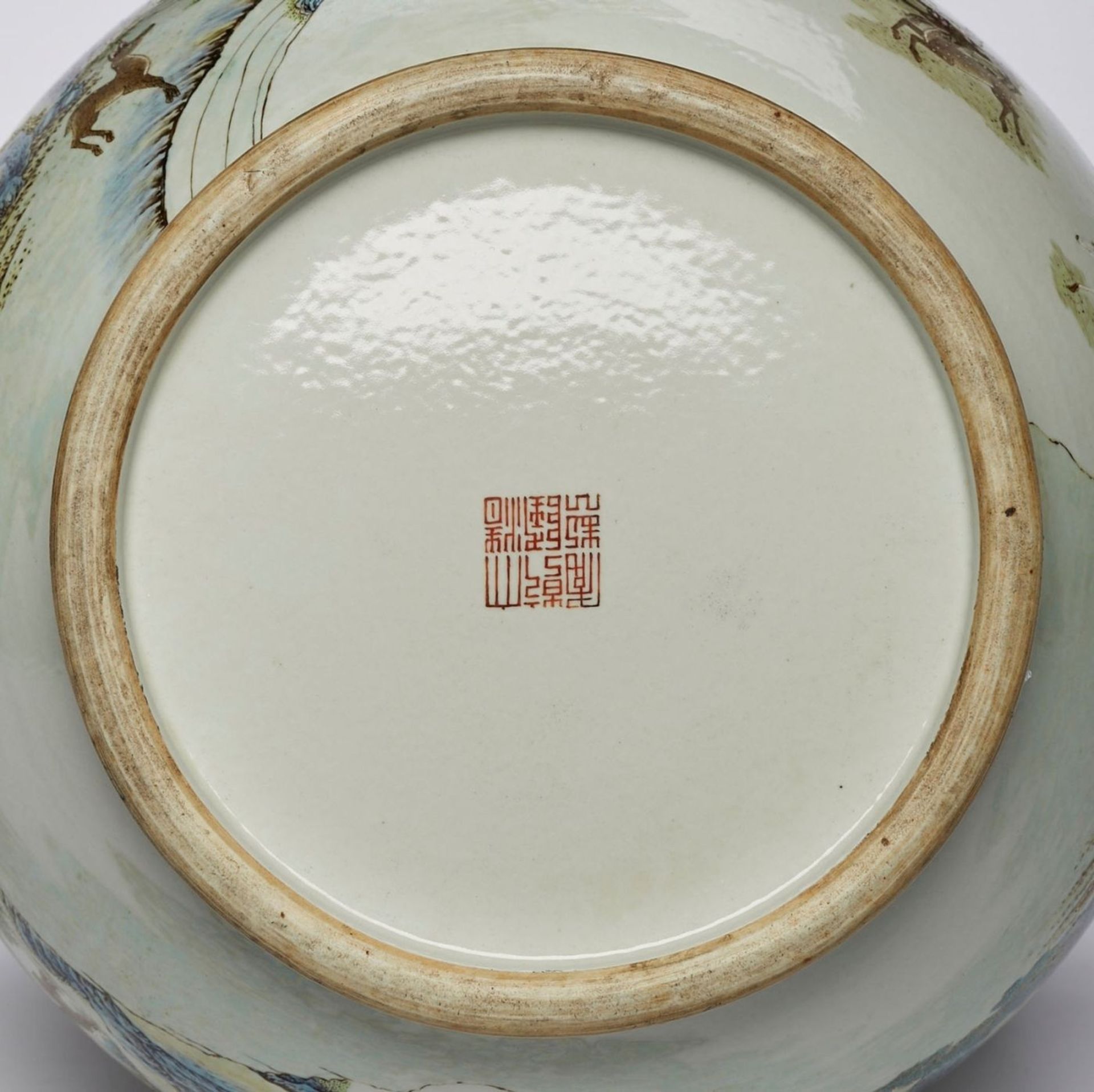 Gr. Vase "Hundert Hirsche", China wohl um 1870. - Image 3 of 3