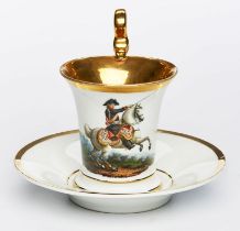 Tasse mit UT "Friedrich II. zu Pferd", Meissen Ende 19. Jh.