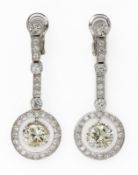 Paar gr. Diamant-Ohrhänger, Frankreich nach 1893