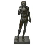 Gr. Bronze im antiken Stil: Trinkender Bacchus-Knabe, Italien wohl Ende 19. Jh.