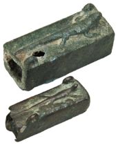 AN EGYPTIAN BRONZE VOTIVE MUMMIFIED LIZARD 'SARCOPHAGUS' CIRCA 500BC, The top cast with a lizard and