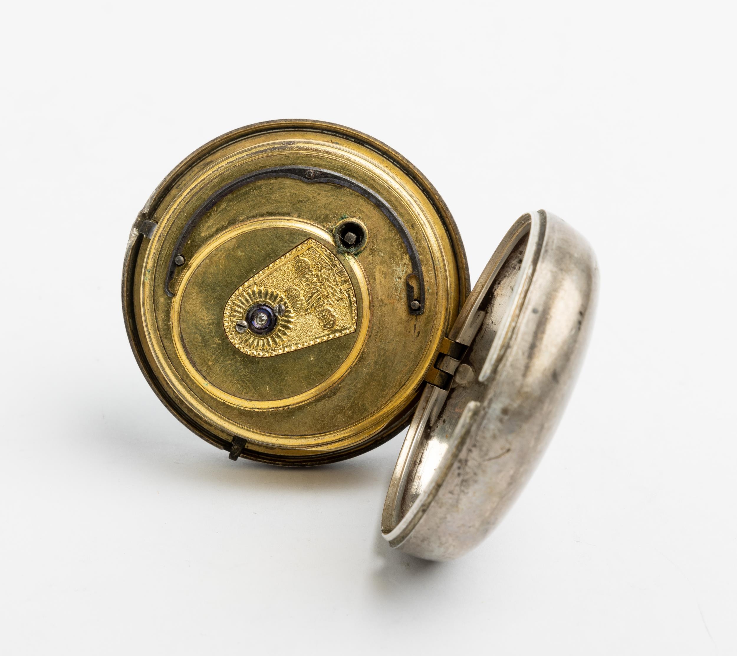 A SILVER RACK LEVER WATCH. Signed Arnold, London, balance cock engraved with Prince of Wales - Image 2 of 2