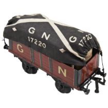 PRE WW1 GAUGE 1, BING GREAT NORTHERN RAILWAY, open goods wagons with loads of six hessian sacks plus