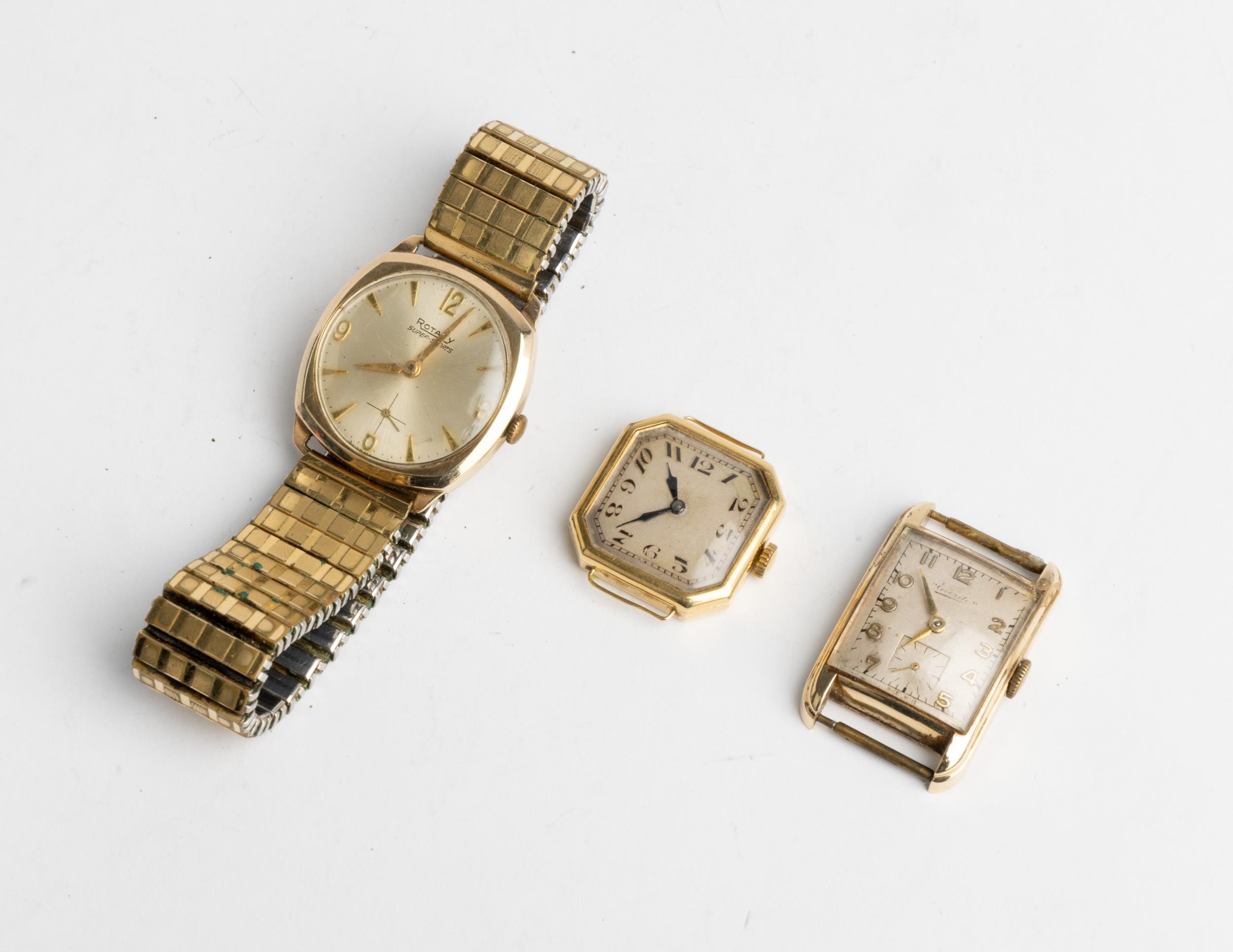 AN 18CT GOLD LADIES WRISTWATCH. Signed Texina, silvered dial in octagonal case, London 1924, a 9CT