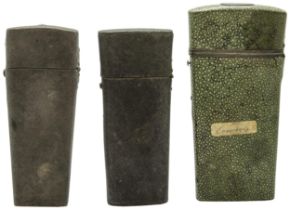 A GEORGIAN DRAWING SET, the shagreen case with a number of instruments signed G. Adams, London (Some