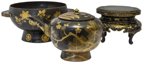 THREE PIECES OF JAPANESE LACQUER