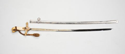 A GOOD SPANISH PRESENTATION SWORD the finely decorated blade with the legend ‘The Mercantile