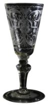 A HERALDIC GOBLET Late 18th century, 17cns high