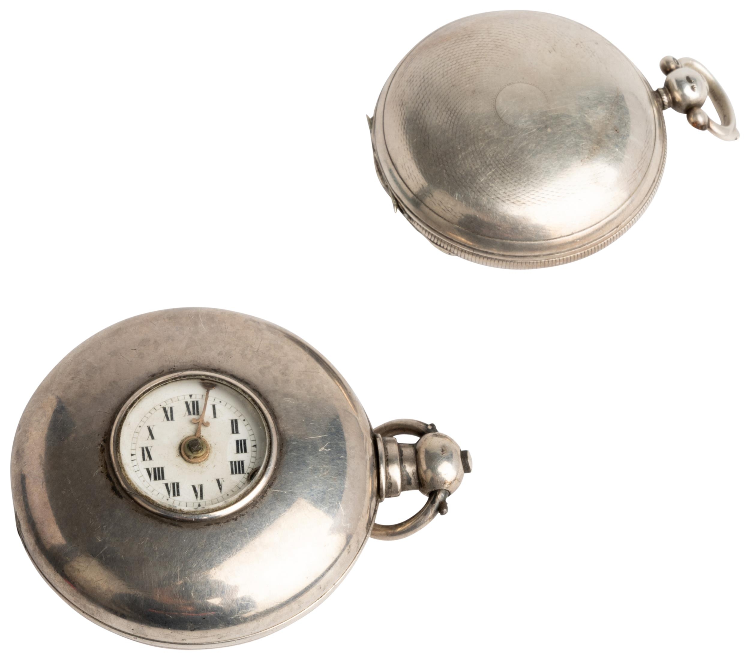 A SILVER HALF HUNTING CASED VERGE WATCH. Signed Jho Warner Junr, Evesham, No 1382, Birmingham, 1816, - Image 4 of 5