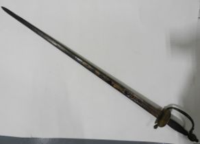 A COOPER & CRAVEN GEORGE III 1796 PATTERN INFANTRY OFFICERS SWORD, with gilt hilt and blued and gilt