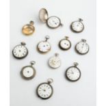 A CONTINENTAL VERGE WATCH with polychrome enamel back; nine English verge watches, and nine gilt